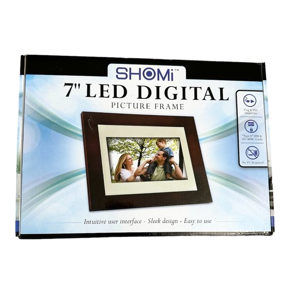 SHOMi 7" LED Digital Picture Frame Brand New, Plug & Play No PC Required - Picture 3 of 3